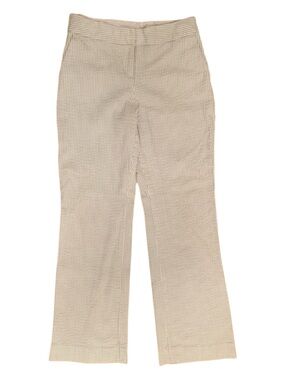 ISSAC MIZRAHI Sz 2S Tailored Seersucker Taupe Stone Micro Stripe Trousers